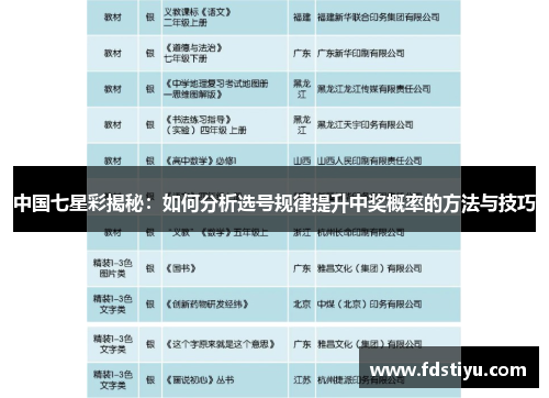 中国七星彩揭秘：如何分析选号规律提升中奖概率的方法与技巧